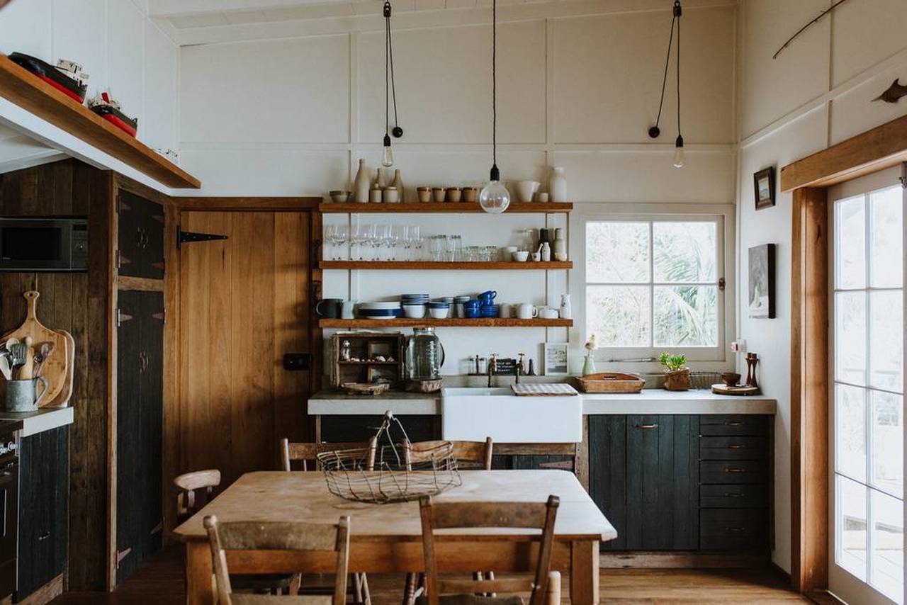 The rustic interiors of the house