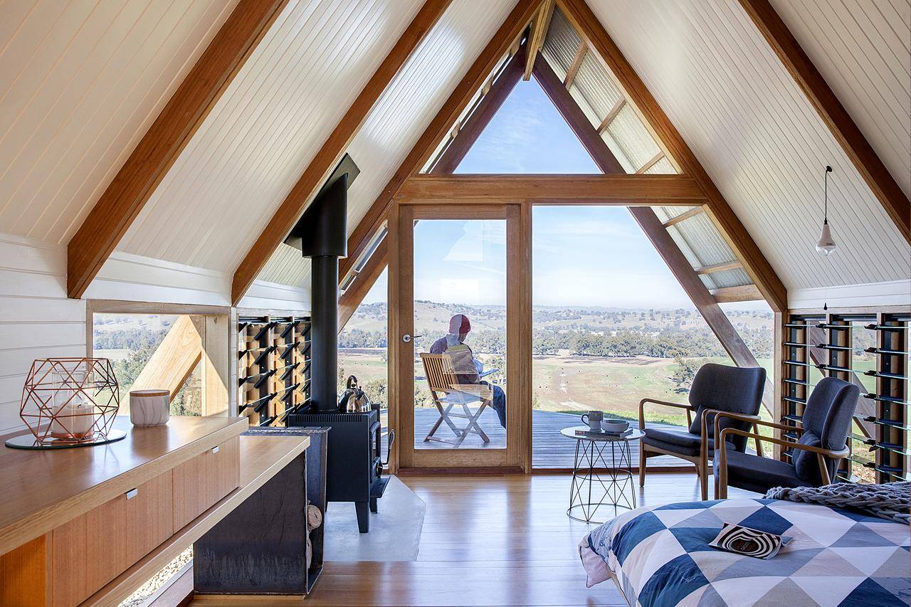 Interior of the hut showcasing the spectacular views