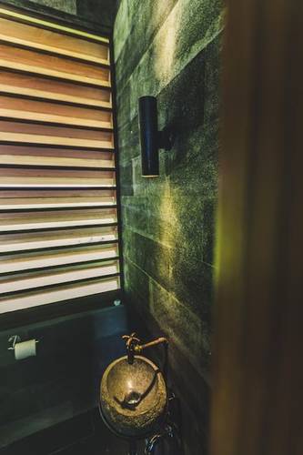 The suites toilet with wooden louver