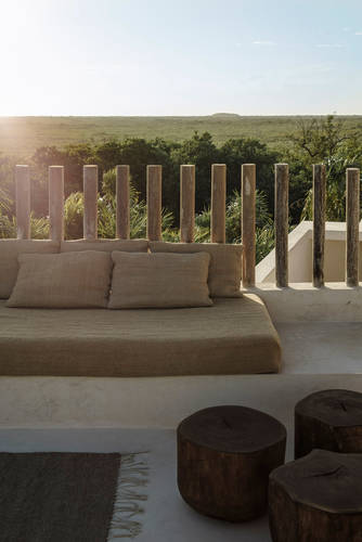 The rooftop terrace with views over the surrounding jungle