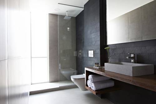 Modern bathroom in one of the suites